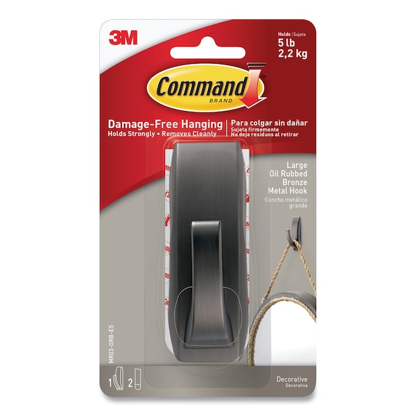 Command Bath Picture Hanging Strips, Large, 0.75" x 3.65", White, PK4 17206B-ES